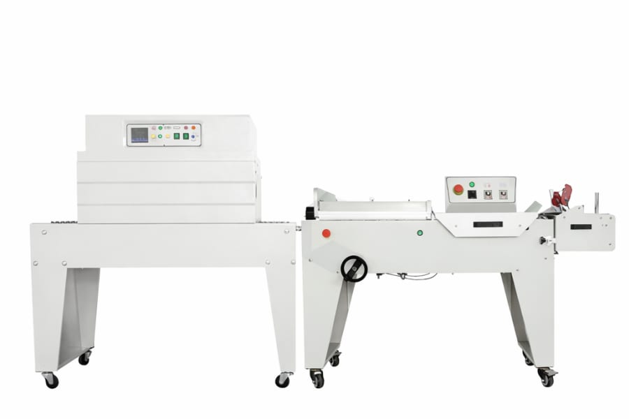 Máy cắt dán & rút màng co bán tự động