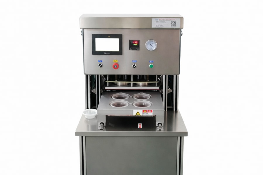 Máy dán khay hút chân không nạp khí (MAP)