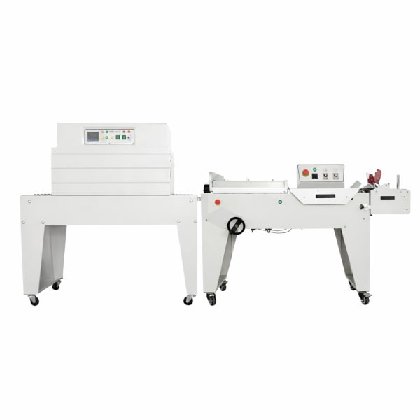Máy cắt dán & rút màng co bán tự động