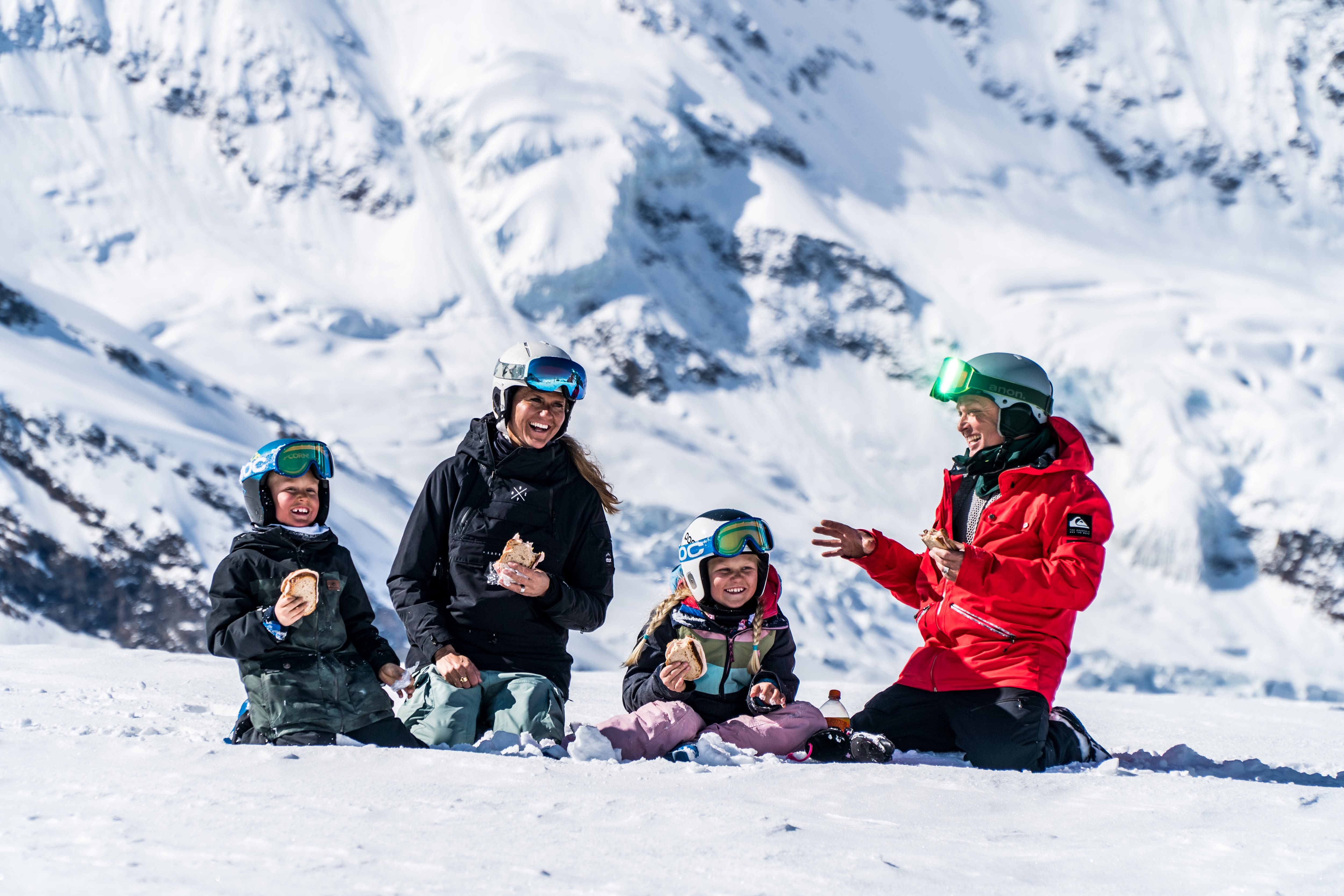 Skifahren Familie 