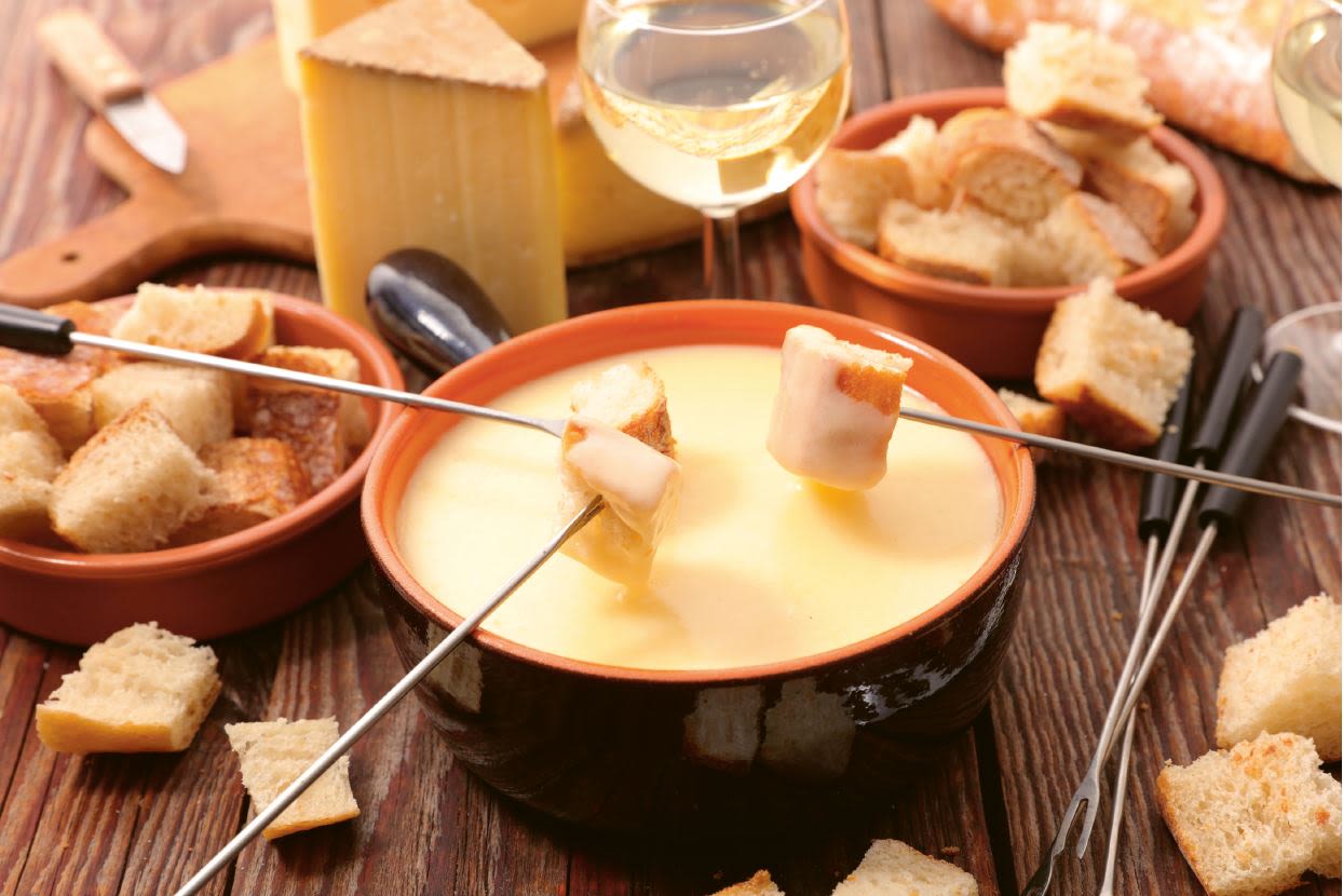 Valais pear fondue with air-dried beef