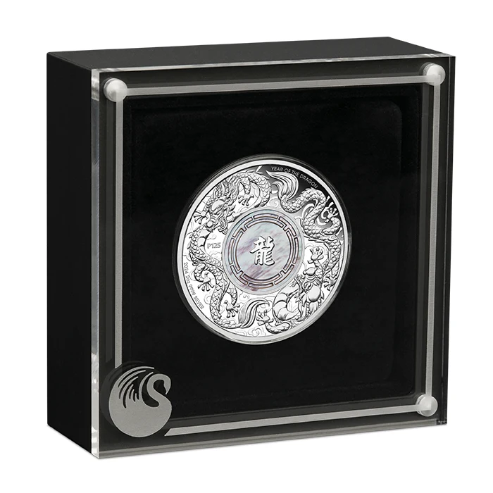 2024 2oz Australia Double Dragon With Mother Of Pearl .9999 2024 2oz Australia Double Dragon With Mother Of Pearl .9999