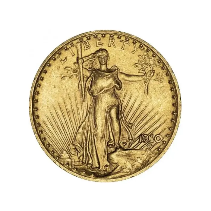 貨幣　金貨 1910美國聖高登斯20美元雙鷹金幣