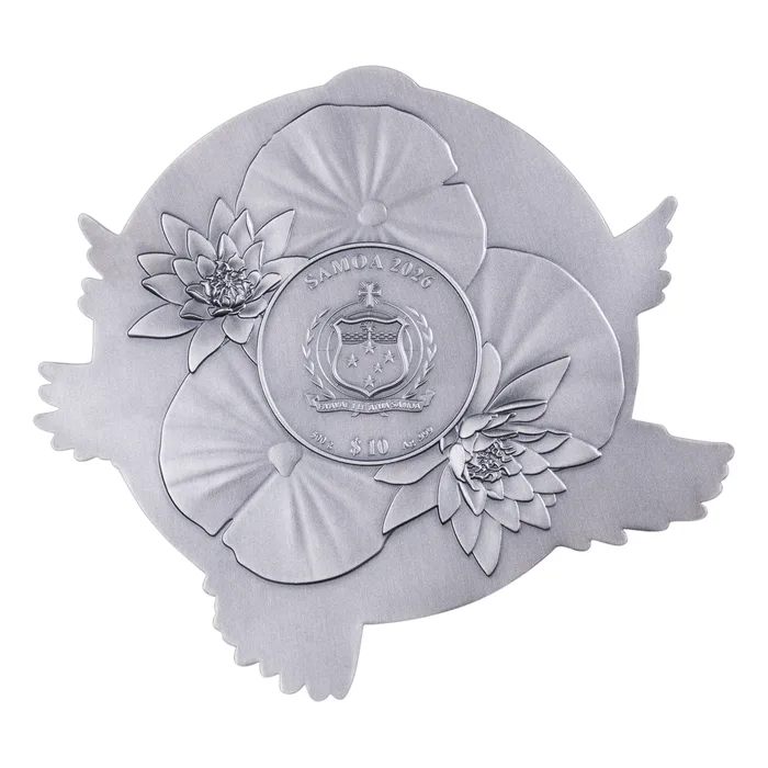 2026 500g Samoa Black & White Swan.999 Silver Antiqued Coin