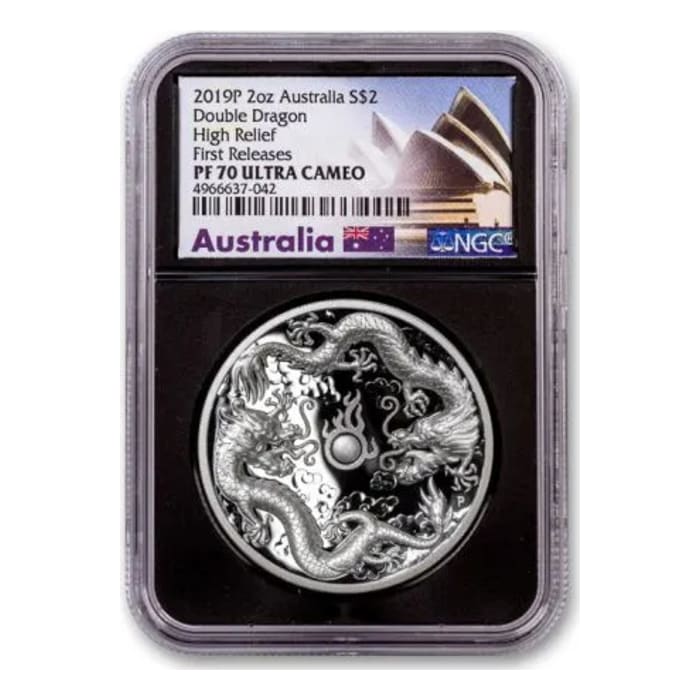 2019 澳洲雙龍9999 銀幣2盎司(NGC PF70)