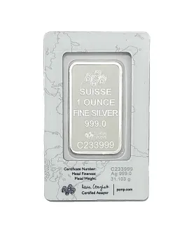 1oz Argor Heraeus .999 Silver Minted Bar (In Assay)