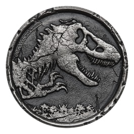 2021 2 oz Niue Jurassic World .999 Silver High Relief Antiqued