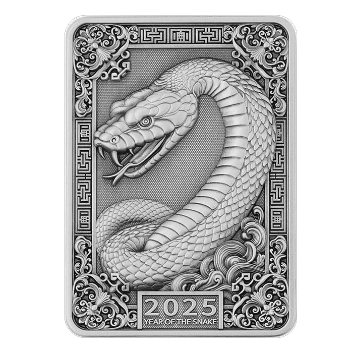 2025 斐濟蛇年.999高浮雕仿古銀條幣1盎司(證書#8)