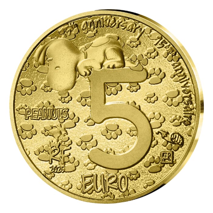 2025 0.5 gram France Peanuts 75th Anniversary - Snoopy .999 Gold