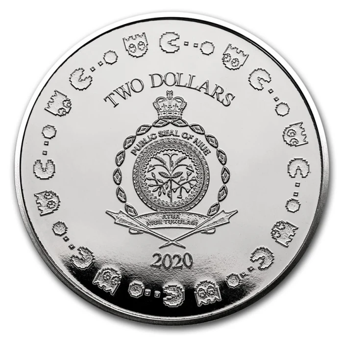 未流通品　パックマン　ニウエ　1オンス銀貨　2020年　40周年　1oz PAC-MAN 40th ANNIVERSARY 2020 NIUE 1oz SILVER COIN $2 NGC MS