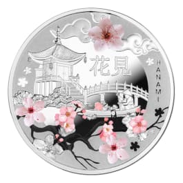 2025 紐埃櫻花的永恆之美- 花見.999彩色精鑄銀幣17.5克