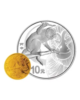 2016 中國農曆生肖猴年.999精鑄金銀幣2枚套裝