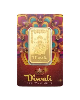 1 oz Pamp Suisse Diwali Lakshmi & Rangoli .9999 Gold Proof like Bar
