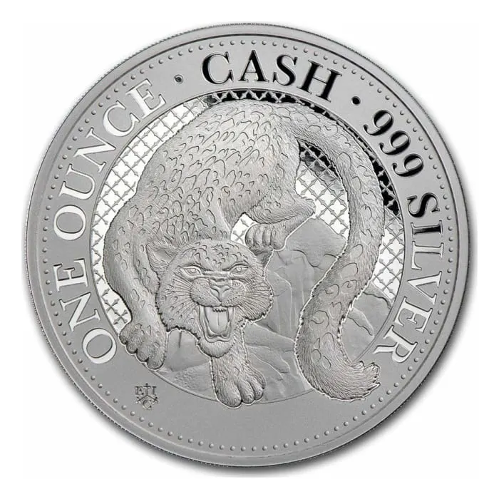 2024 1oz St Helena Cash India Wildlife - Snow Leopard .999 Silver Coin