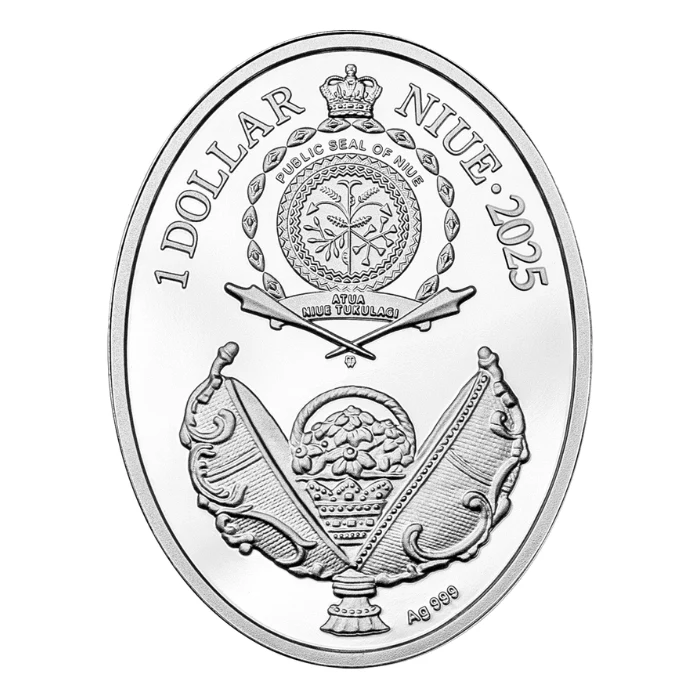 2025 16.81g Niue Faberge Eggs Series - Rocaille Egg .999 Silver 2025 16.81g Niue Faberge Eggs Series - Rocaille Egg .999 Silver