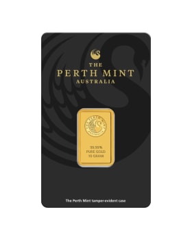 10 gram Perth Mint 9999 Gold Bar (in Assay)