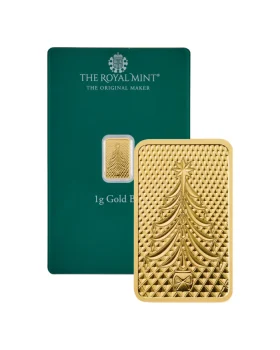 1 gram The Royal Mint Christmas 9999 Gold Bar (In Assay)