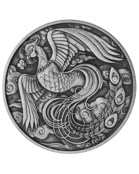 2023 1oz Australia Chinese Myths and Legends - Phoenix .9999 Silver Antiqued Coin