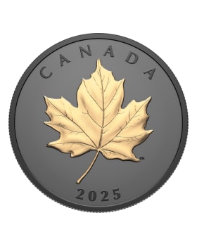 2025 1 oz Canada Elegant Maple .9999 Silver Rhodium Plated Gold Gilded Coin