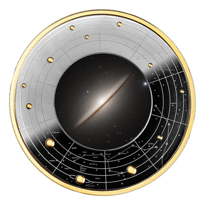 2024 喀麥隆星系系列：闊邊帽星系.999黑色精鑄銀幣17.5克