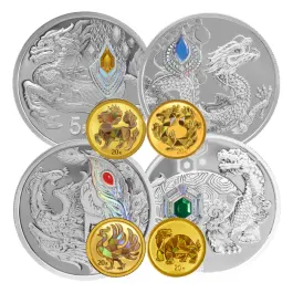 2023 中國中華傳統瑞獸.999精鑄金銀幣8枚套裝 2023 中國中華傳統瑞獸.999精鑄金銀幣8枚套裝