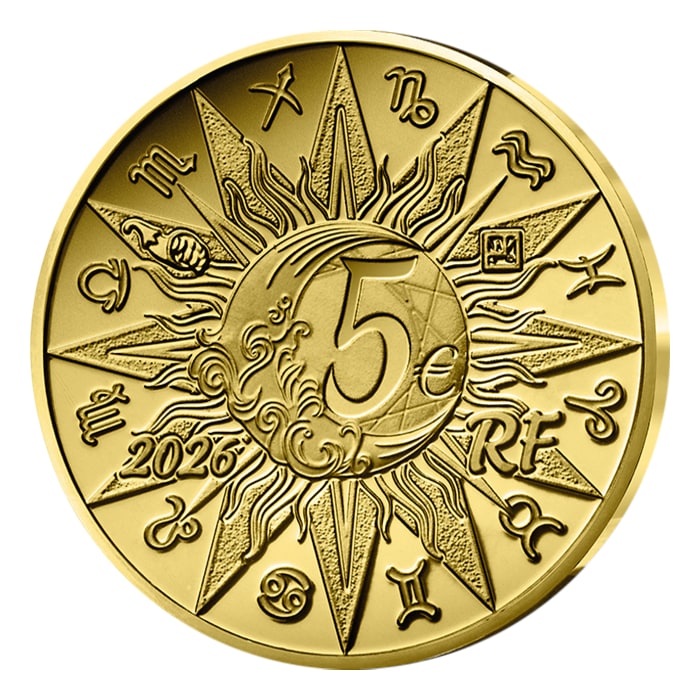 2026 0.5 gram France Astrological Signs - Gemini .999 Gold Proof Coin