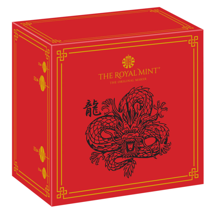 2024 英國農曆生肖龍年.9999精鑄金幣1/4盎司