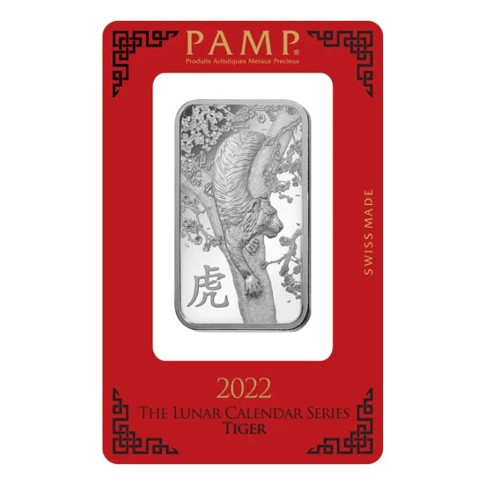 2022 瑞士PAMP虎年生肖.999銀條1盎司