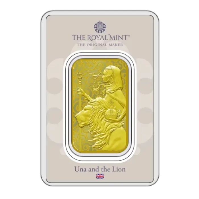 2021 1 oz Great Britain The Great Engravers Collection : Una And The Lion  .9999 Gold Bar