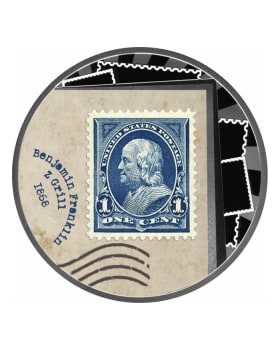 2025 17.5g Cameroon The World's Most Expensive Stamps: Benjamin Franklin Z Grill .999 Silver Coloured Proof Coin
