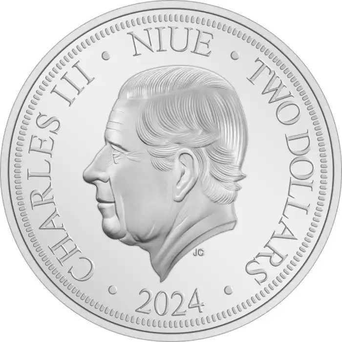 2024 1oz Niue Love is Precious- Sarus Crane 999 Silver Proof Coin