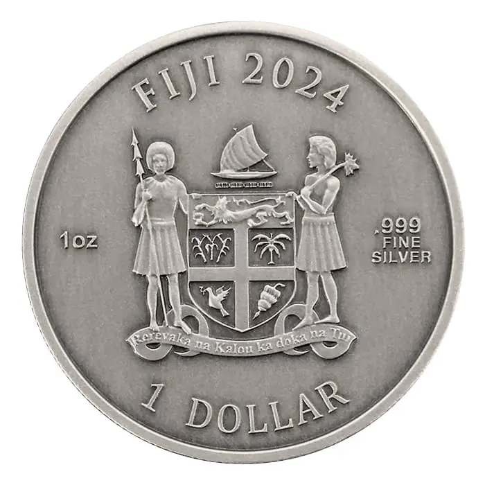 ラスベガス 限定トークン 純銀 .999 YEAR OF THE DRAGON 2024 1 oz Fiji Year of the Dragon .999 3D Ultra High Relief