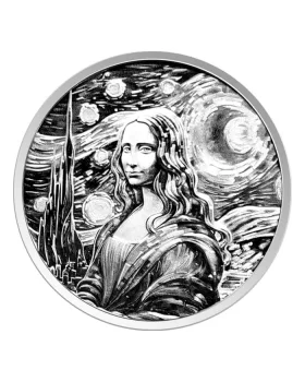 2024 1oz Fiji Mona Lisa x Van Gogh .999 Silver Proof-like Coin