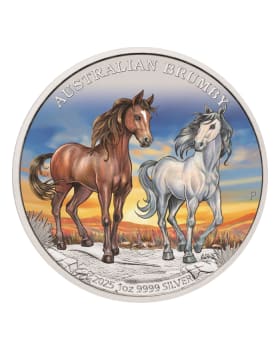 2025 1oz Australia Australian Brumby .9999 Silver Coloured BU Coin