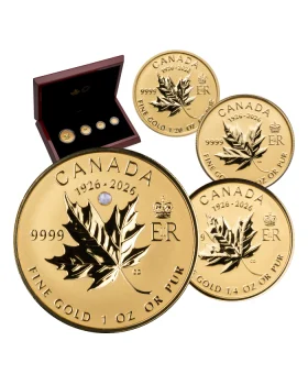 2026 Canada Maple Leaf .9999 Gold Reverse Proof Fractional 4 Coin Set