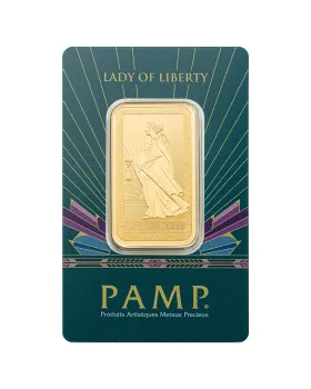 1 oz Pamp Suisse Lady of Liberty .9999 Gold Bar (Serial Number 6666)