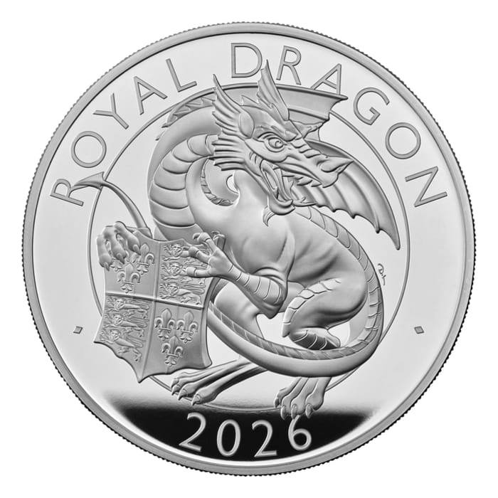 2026 10oz Great Britain The Royal Tudor Beasts - Royal Dragon .999