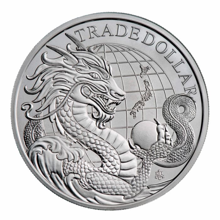 オ*ん様 ST. Helena 1ポンド 銀貨 鑑定済み 2023 1 oz St Helena Modern Japanese Trade Dollar .999 Silver