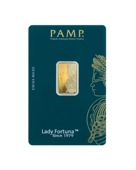 5 gram Pamp Suisse 45th Anniversary of Lady Fortuna  .9999 Gold Bar