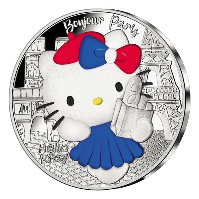 HELLO KITTY 　1オンス銀貨 2024 法國Hello Kitty .999彩色精鑄銀幣22.2克