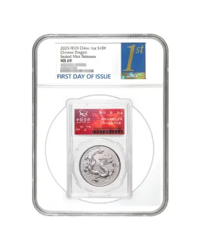 2025 1oz China Dragon .999 Silver Coin BU (CGCG Signed by