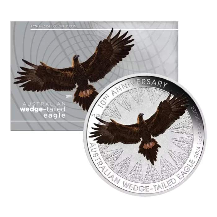 2024 澳洲楔尾鷹10週年.9999彩色銀幣1盎司(卡册）