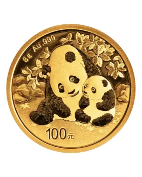 2024 8 gram China Panda .999 Gold BU Coin