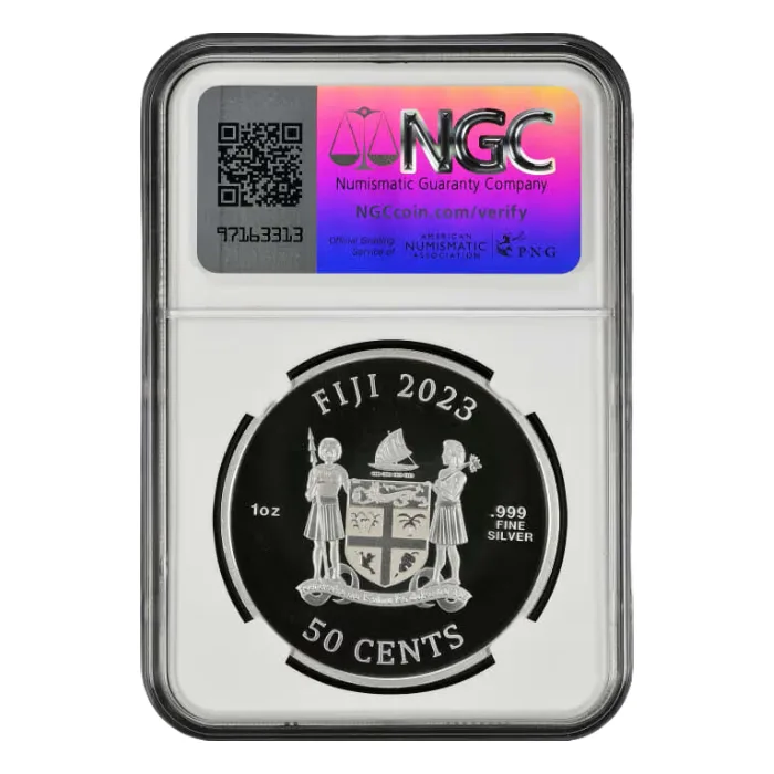 2023 斐濟亞洲神獸- 獨角獸.999類精鑄彩色銀幣1盎司(NGC MS70 首日評級)