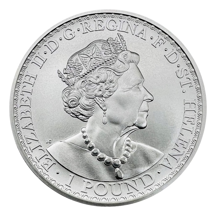 2022 1 oz St Helena Una and the Lion .999 Silver BU Coin