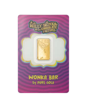 5 gram Pamp Suisse Willy Wonka Chocolate Bar .9999 Gold Proof like Bar