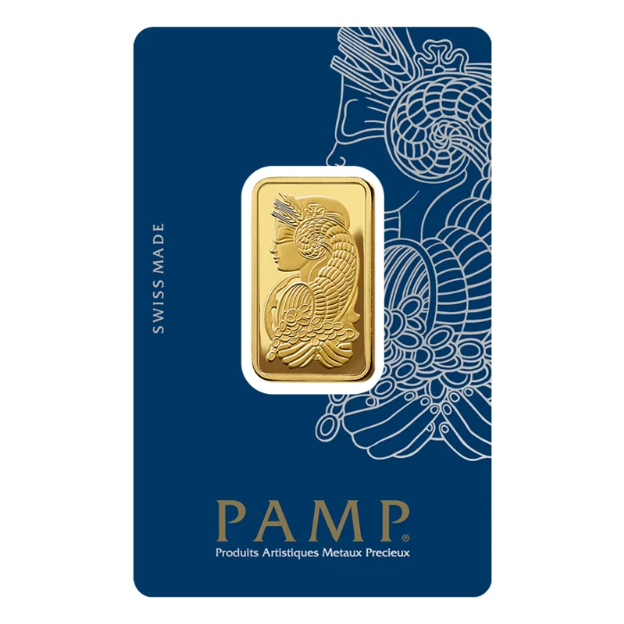 PAMP FINE GOLD　金999.9　5g　密封ケース入り (5-3) 瑞士PAMP 財富女神.9999金條20克(檢驗卡裝)