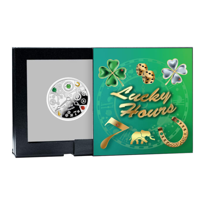 2025 14.14g Cameroon Lucky Hours .999 Silver Coloured Proof Coin