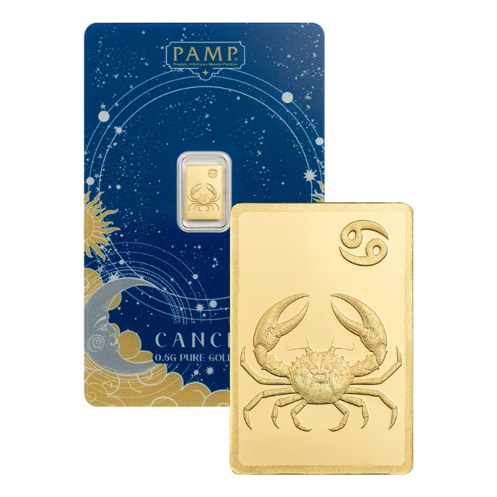 瑞士PAMP 十二星座- 巨蟹座.9999類精鑄金條0.5克