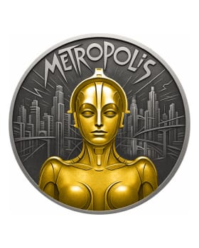 2025 1oz Niue Silent Film Classics Series: Metropolis .999 Silver Antiqued Coin